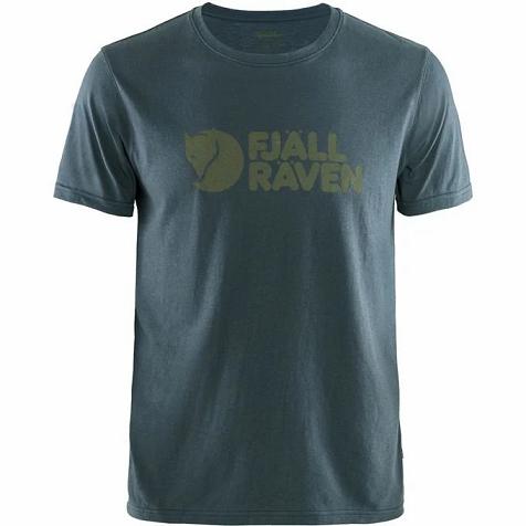 Fjallraven Logo T-Shirt Navy Singapore For Men (SG-770885)